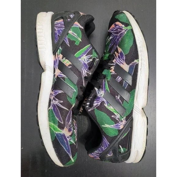 Adidas Originals ZX Flux Hawaiian Black White B34518 Men's Lace Up Sneakers 11.5 - Picture 5 of 7